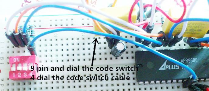 Connect the Pins of APR9600 to the Dials of Dip Switch