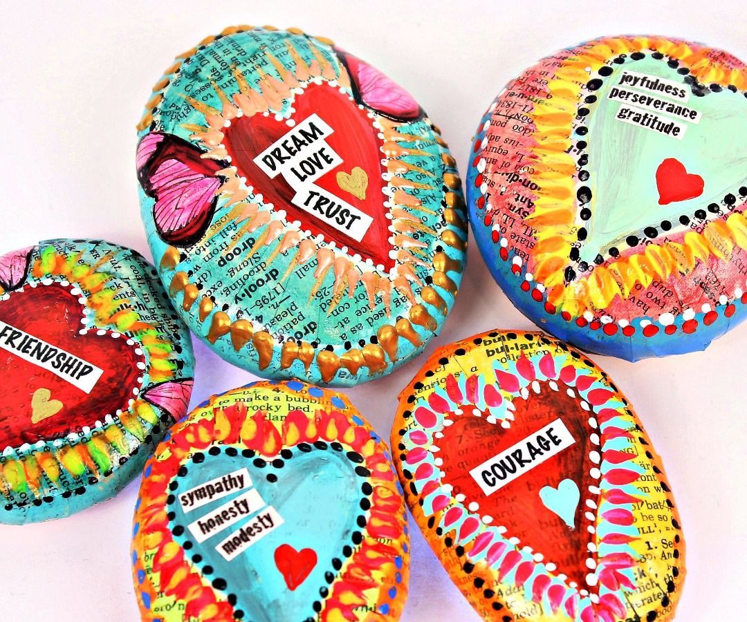 Mixed Media Affirmation Stones