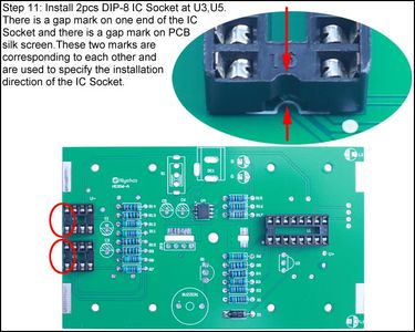 Install 2pcs DIP-8 IC Socket at U3,U5