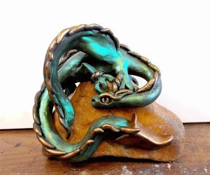 DIY Dragon on a Stone in Polymer Clay