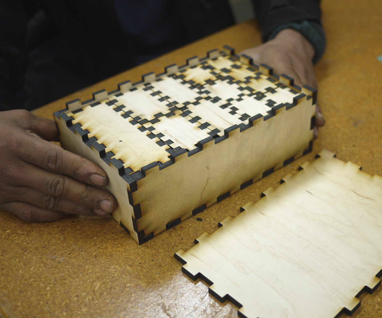 Lasering Nested Boxes-at Tech Shop