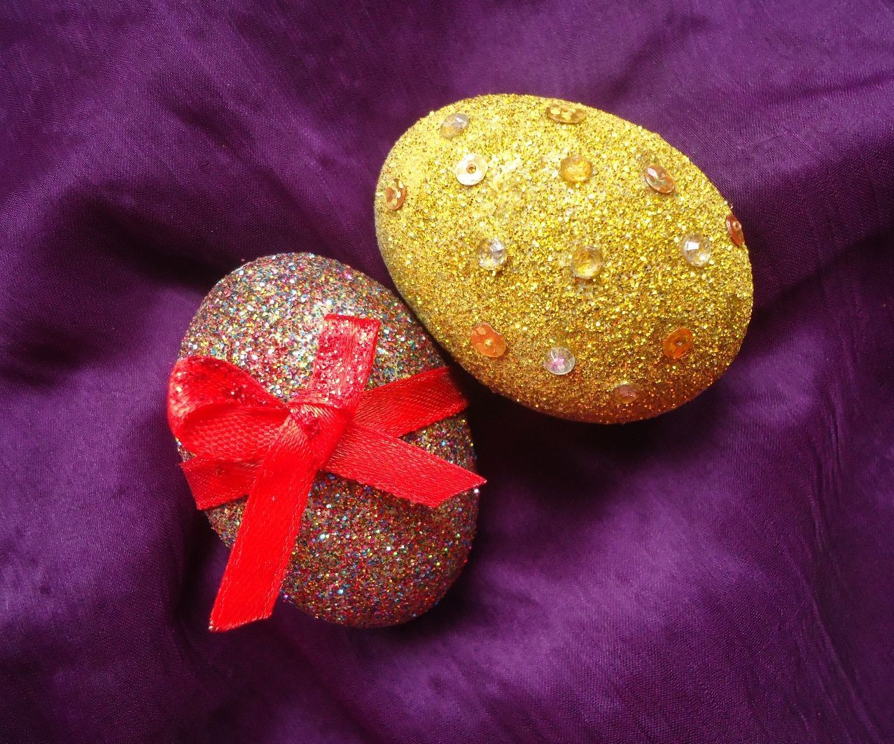 Gilded Concrete Eggs 