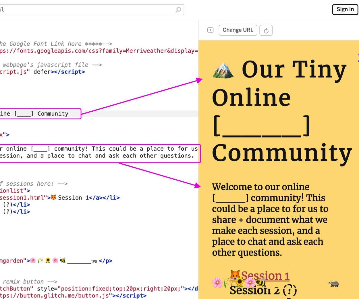 Tiny Online Community