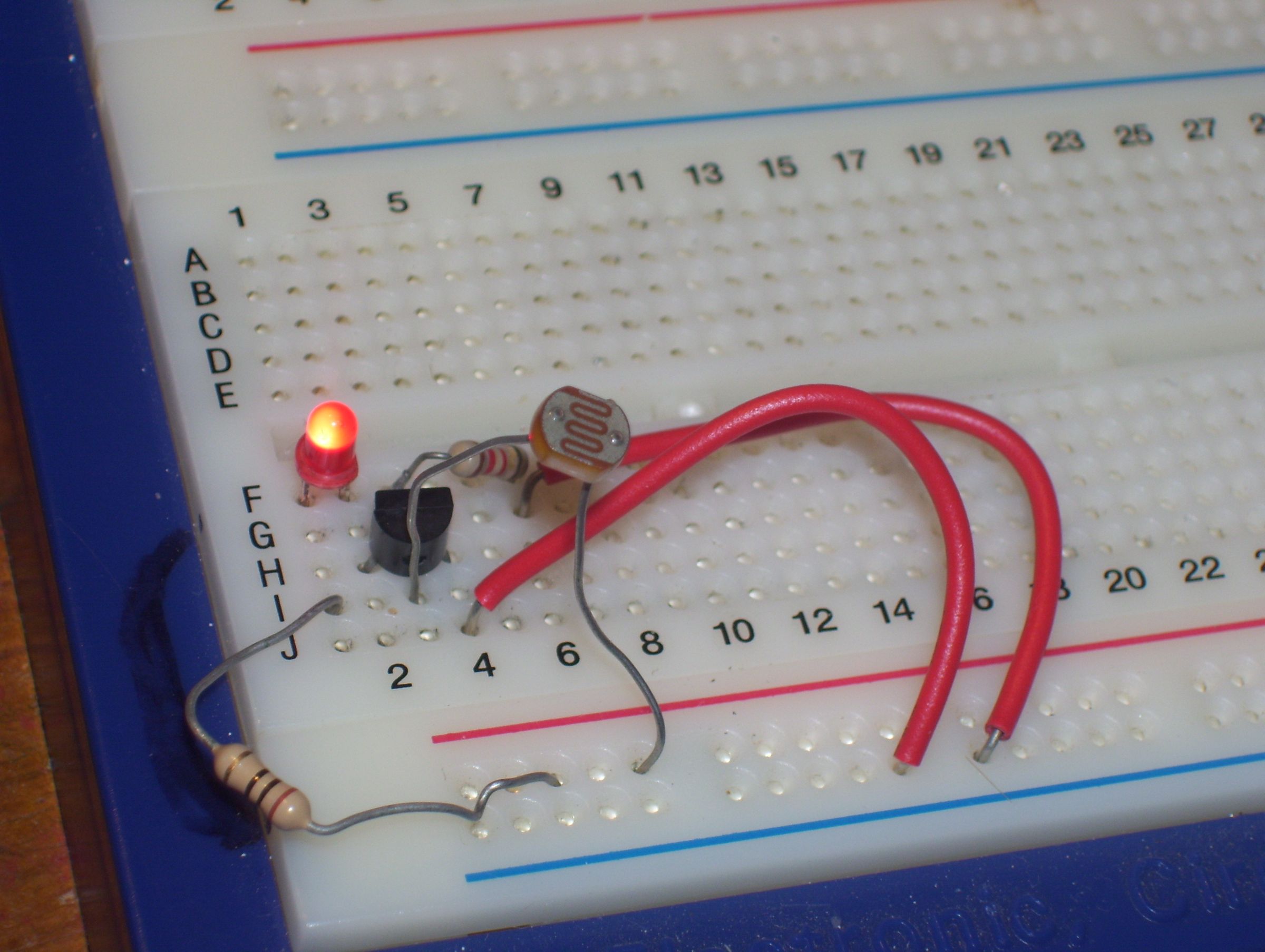 light detector, no microprocessors, just simple electronics :)