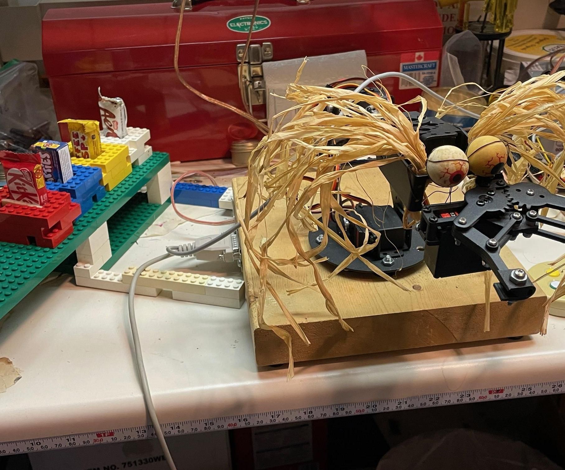 Robot Arm Hands Out Halloween Candy