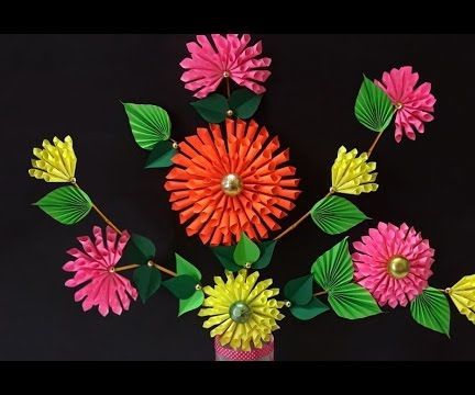 How to Make Beautiful Paper Dahlia Flower Home Decor Craft?