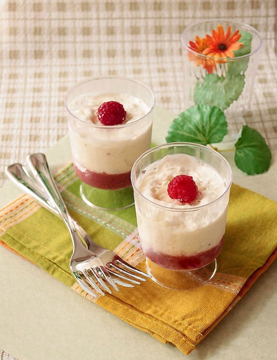 Rice Pudding with Mixed Berry Sauce