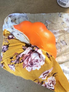 Attaching Fabric to Middle of Pumpkin