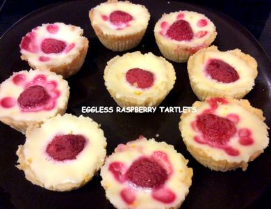 Eggless Raspberry Tartlets