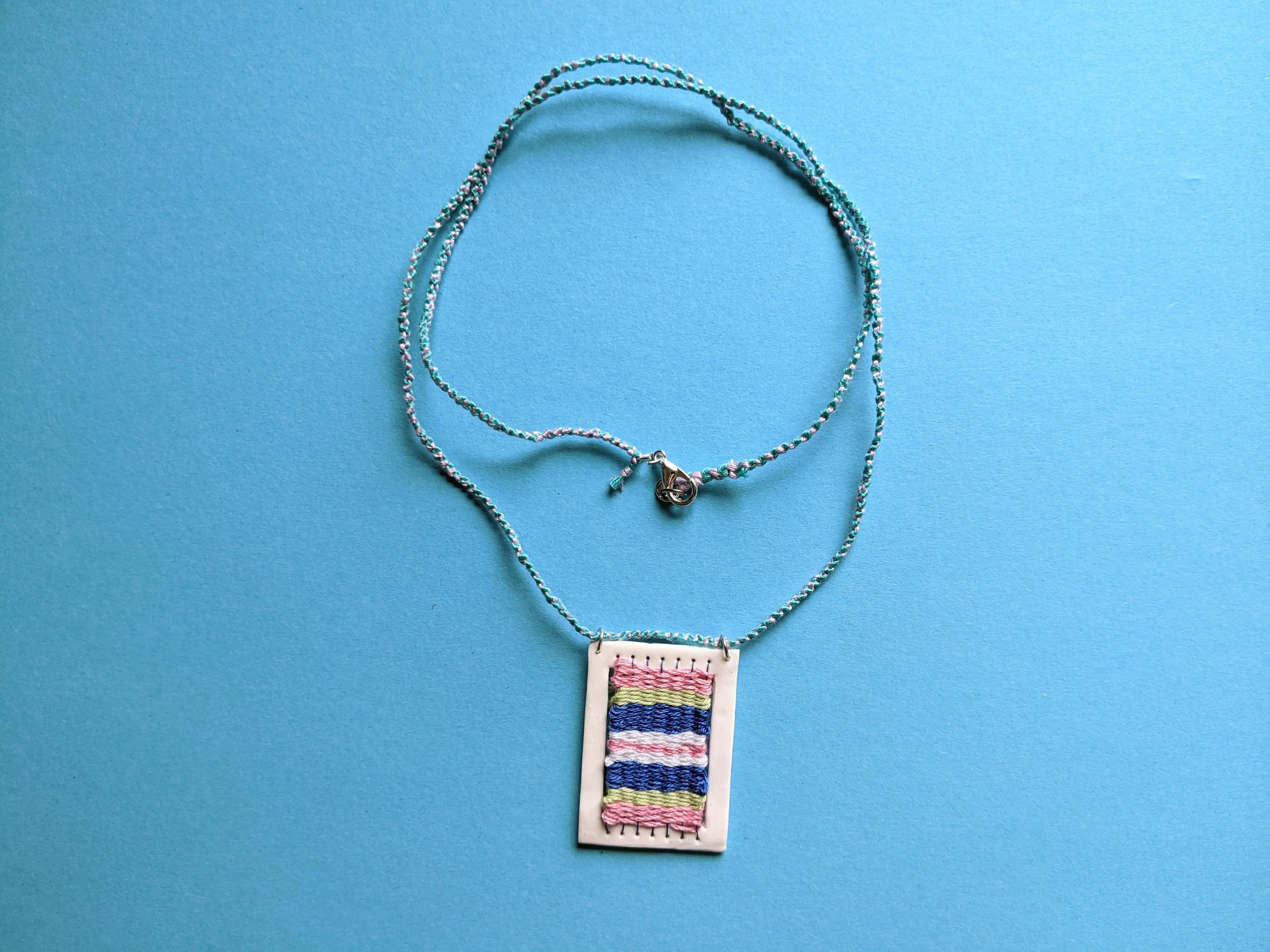 Diy Fibre Art Woven Polymer Clay Necklace 