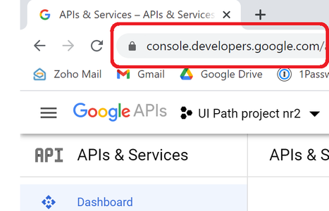  Go to Https://console.developers.google.com