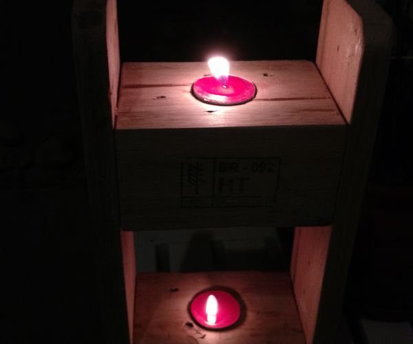 Luminaire With Pallets and Candle