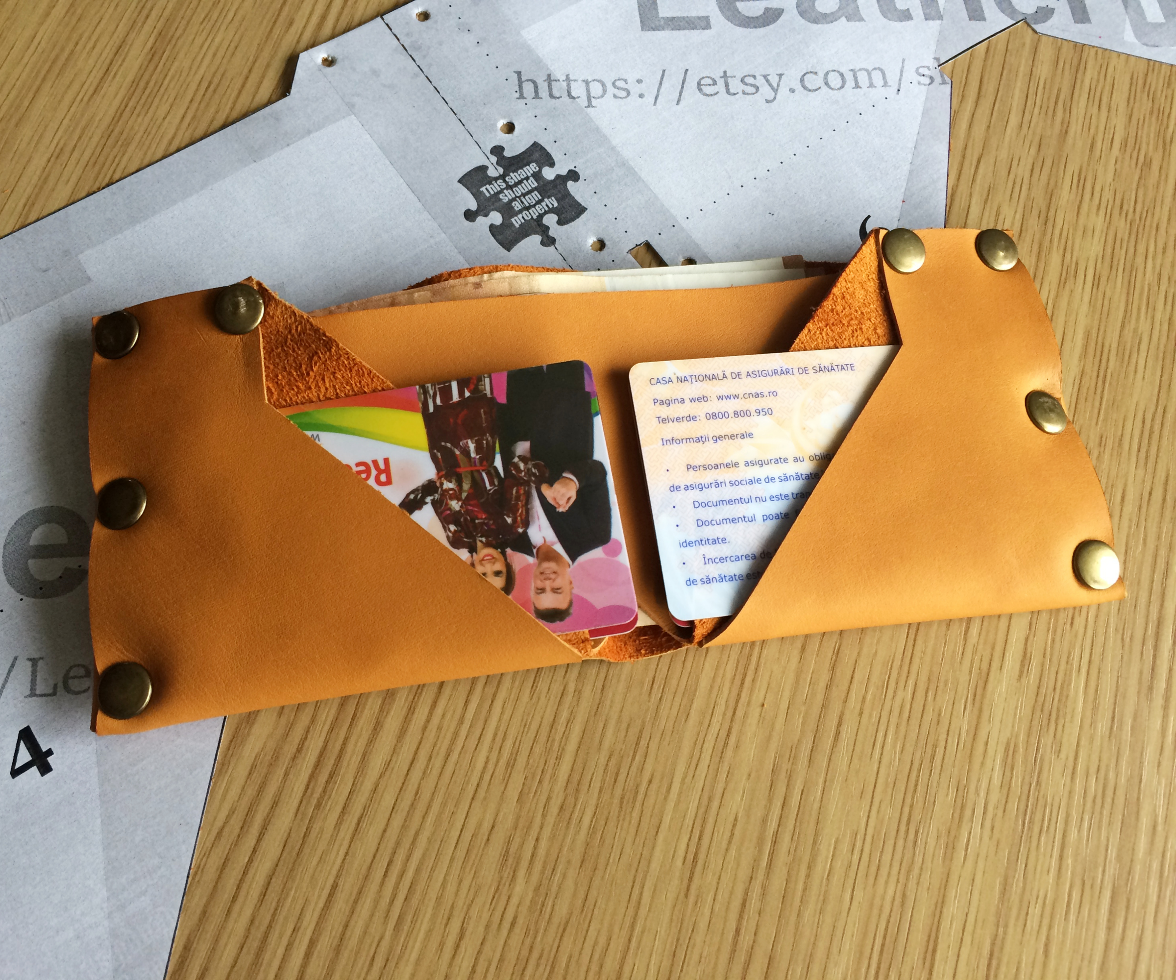 Origami Riveted Leather Wallet