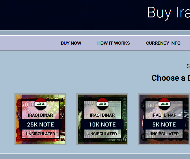 Buy Iraqi Dinar