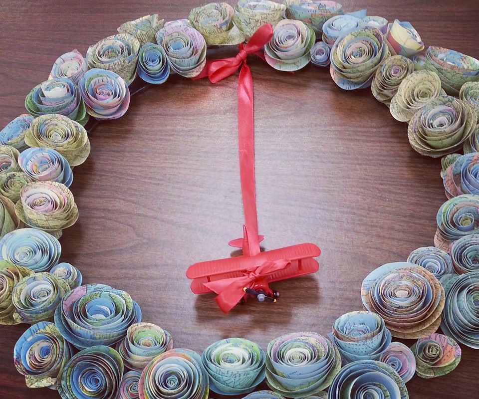 Map Rose Wreath