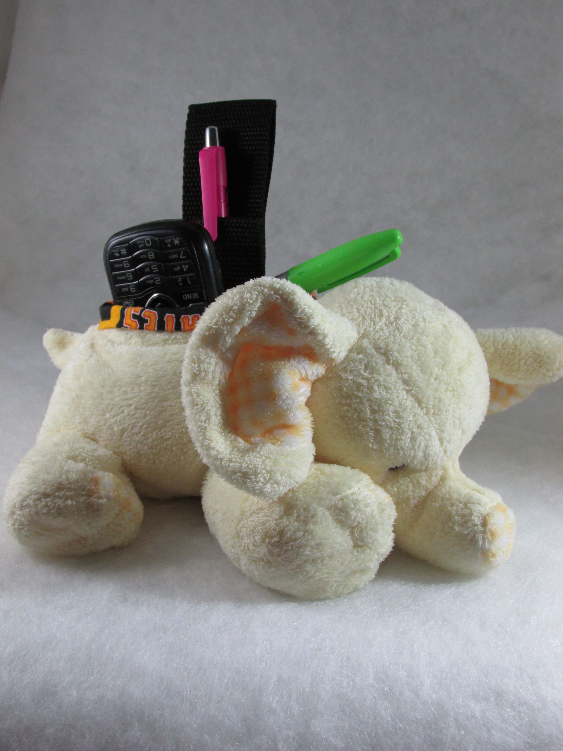 Re-purposed Stuffed Animal Into a Little Gadget Container