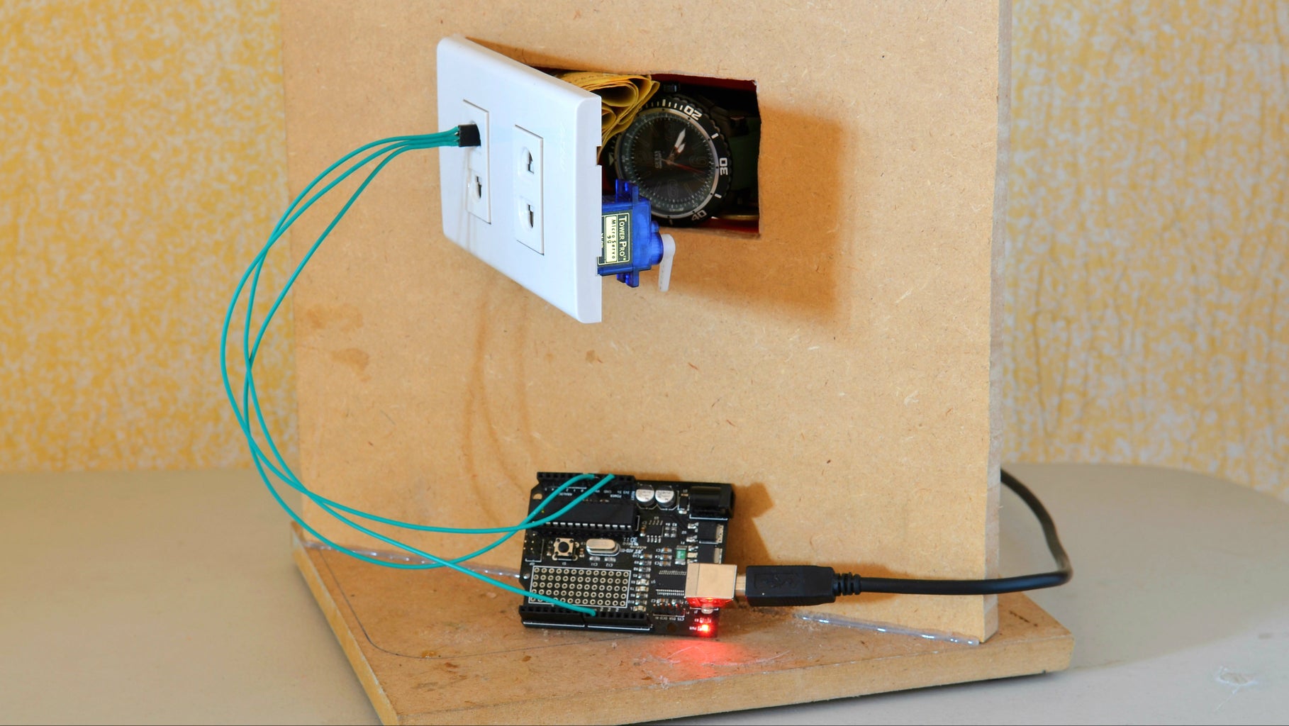 Hidden Wall Outlet Safe (w/Arduino Lock) : 9 Steps (with Pictures ...