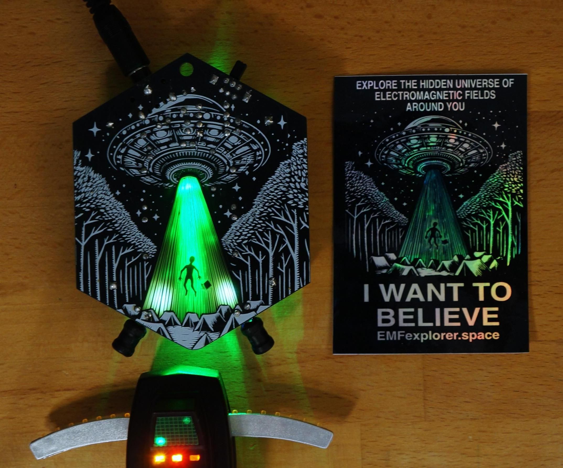Adding Animated Tractor Beam LEDs to the EMF Explorer Badge for Sensing Ghosts and Magnetic Fields
