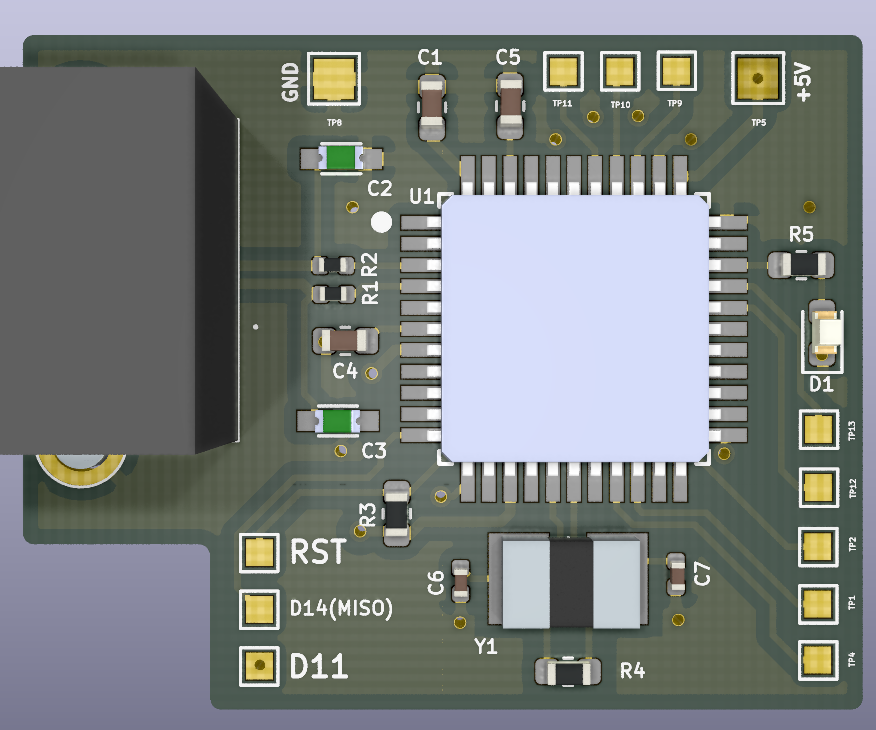 Breakout Board for ATMEGA32u4 SMD IC