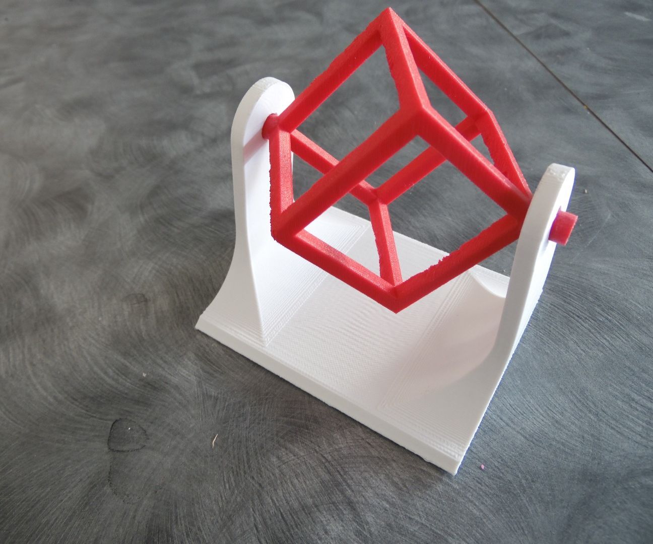 3D Printed Wire Frame Cube Spinner Desk Toy