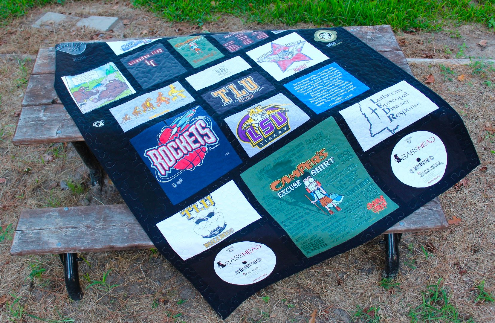 Custom TShirt Quilt Top Variable Style With 1.5" Sashing and 2