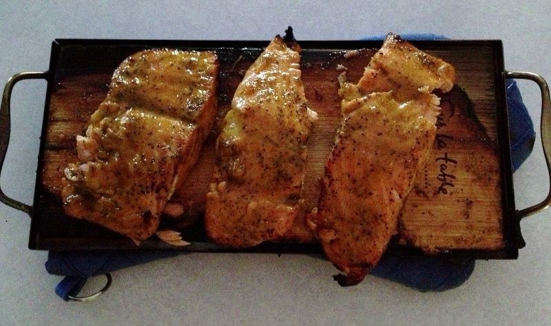 Grilled Cedar Planked Salmon With Lime-Jalapeno Glaze