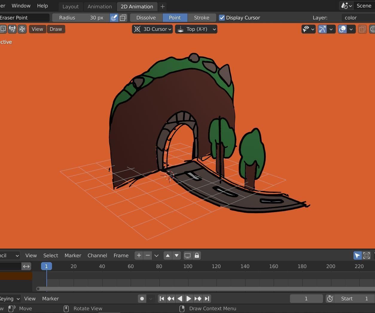 Introduction to Grease Pencil Tool in Blender Into a 3D Space.
