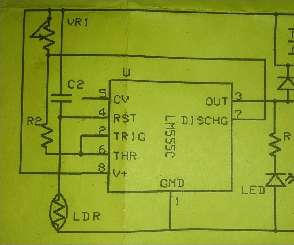 automatic street light using IC555 and LDR