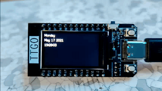 Internet Clock Sketch for TTGO T Display