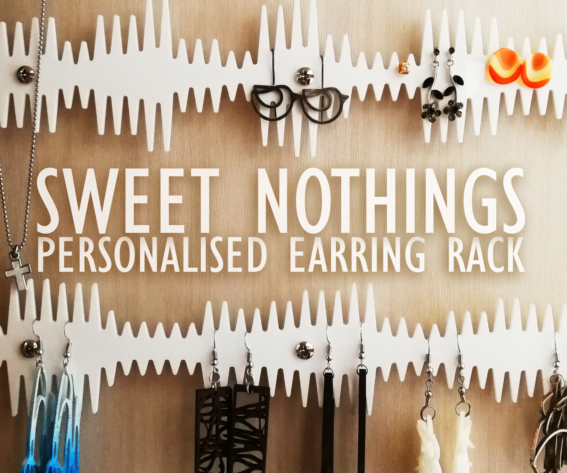 Personalised Soundwaves Earring Organiser