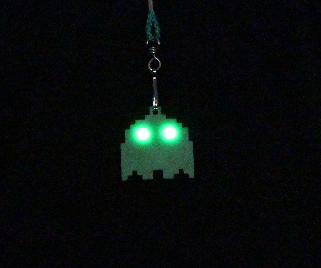 3D Printed Ghost Pendant with LED Eyes
