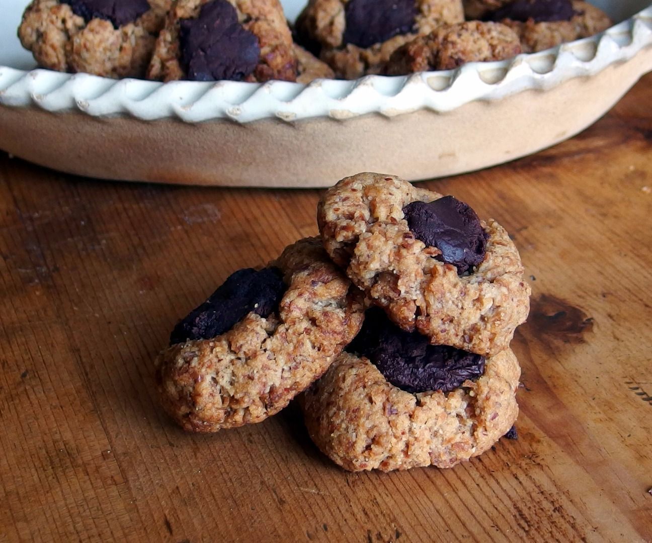 Paleo Almond Joy Thumbprint Cookies