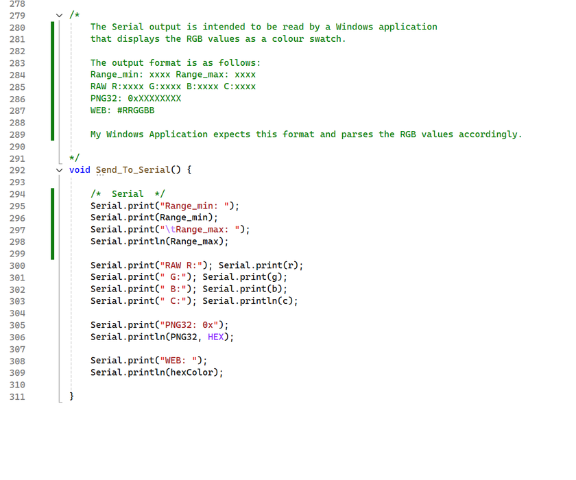 Serial Output Code