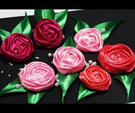 DIY Crafts Flower Making. How to Make Satin Ribbon Roses / DIY Ribbon Flowers Tutorial / Julia DIY