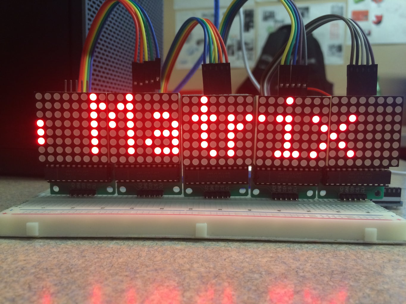 Scrolling Text on a 8x8 LED Matrix Using an Arduino UNO