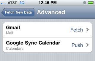 Setup iPhone to Fetch Gmail and Push Google Calendar