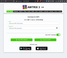 Wi-Fi Setup and AWTRIX Configuration