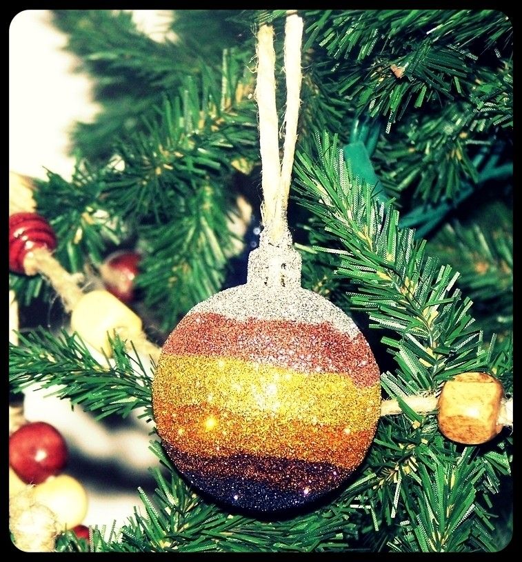 Glitter Striped Ornaments