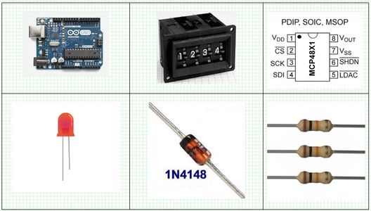 Arduino, Thumbwheel Switch and MCP4821, DC Millivolt Source