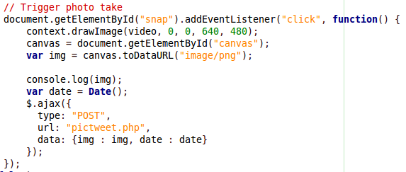 Connecting "webcam.php" and "pictweet.php"