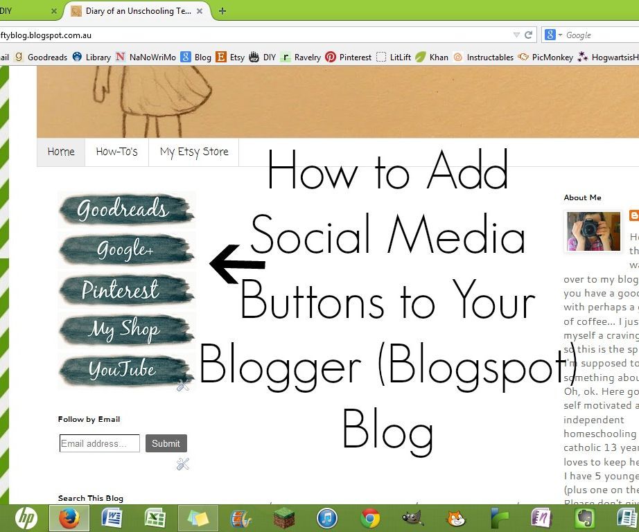 How to Add Social Media Buttons to You Blogger (Blogspot) Blog