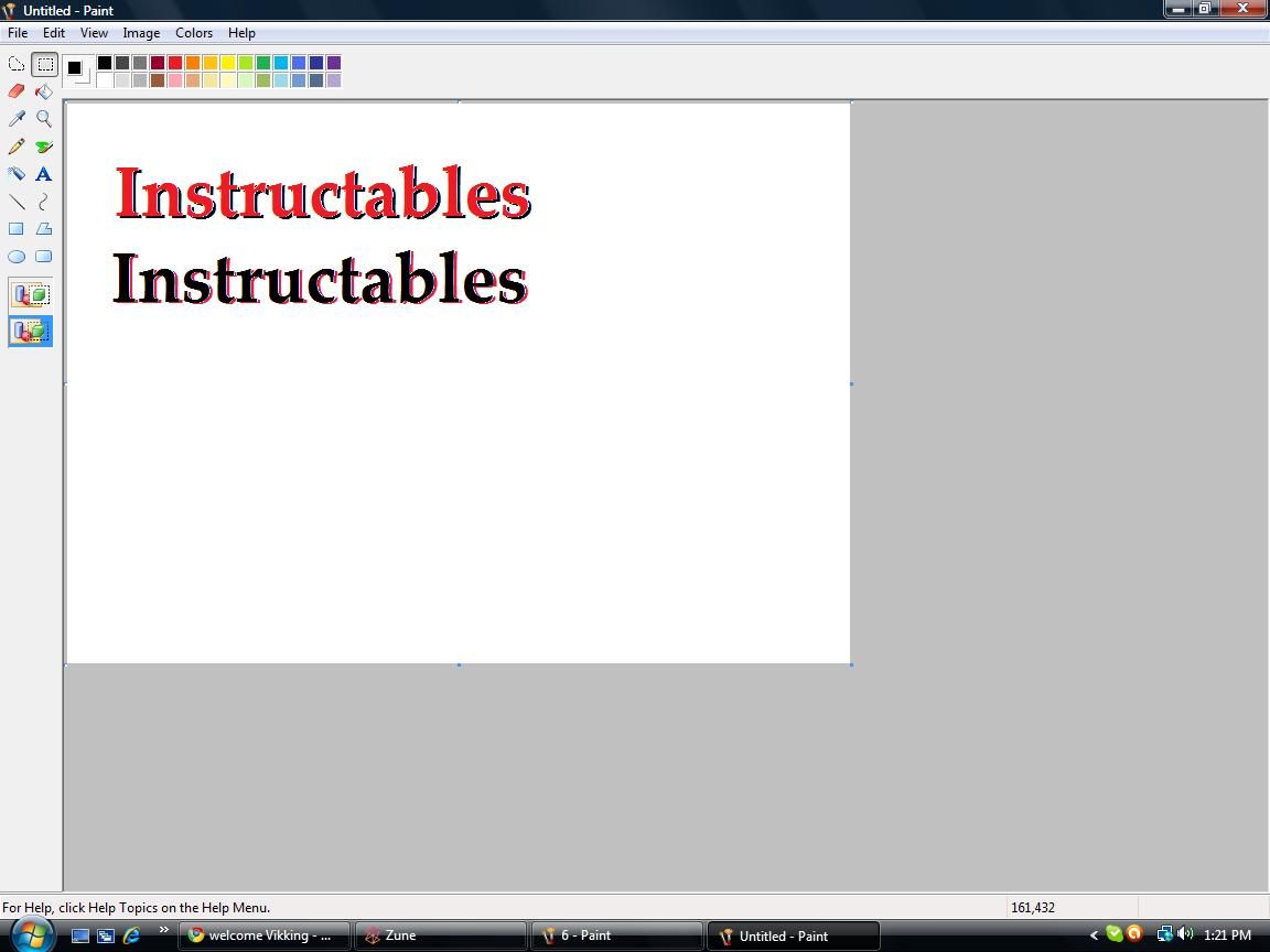 Simple Shadow Text With Paint PC Program