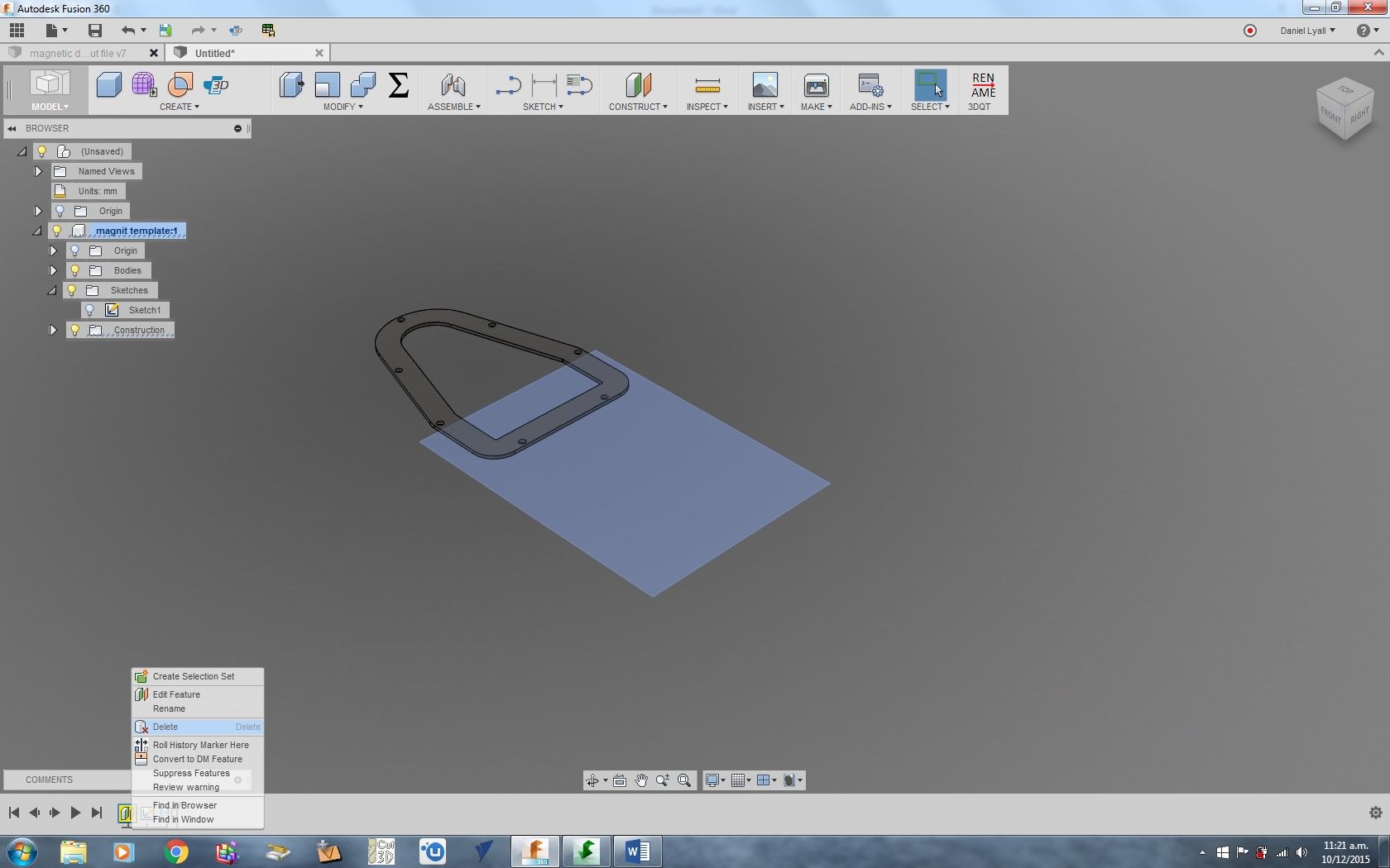 Moveing a Component From One Sketch to a New Sketch in Fusion 360 : 10  Steps - Instructables