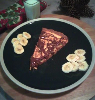 Peanut Butter Cheesecake Pizza with Banana Topping