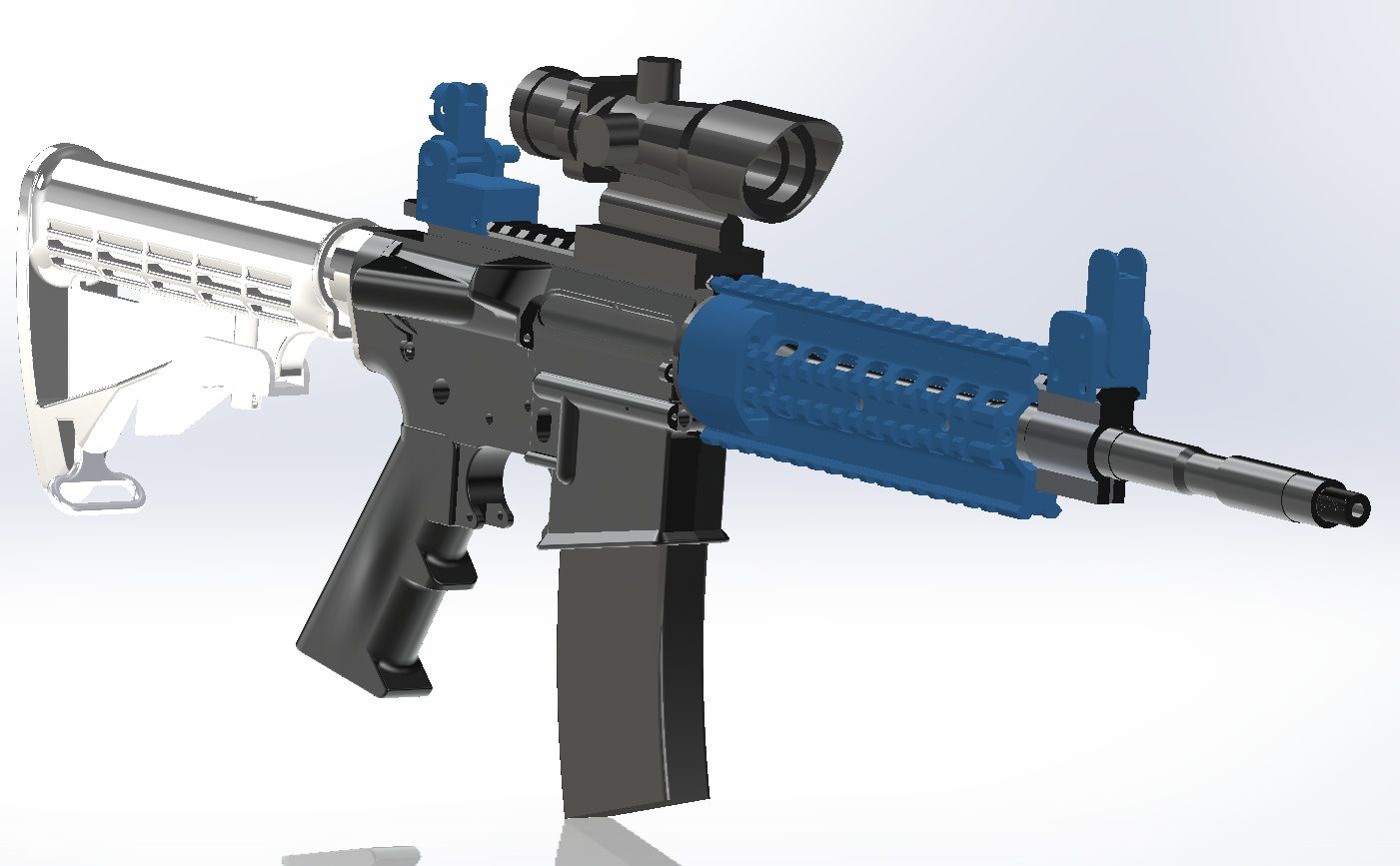AR-15 Quad Rail and Back Up Sights