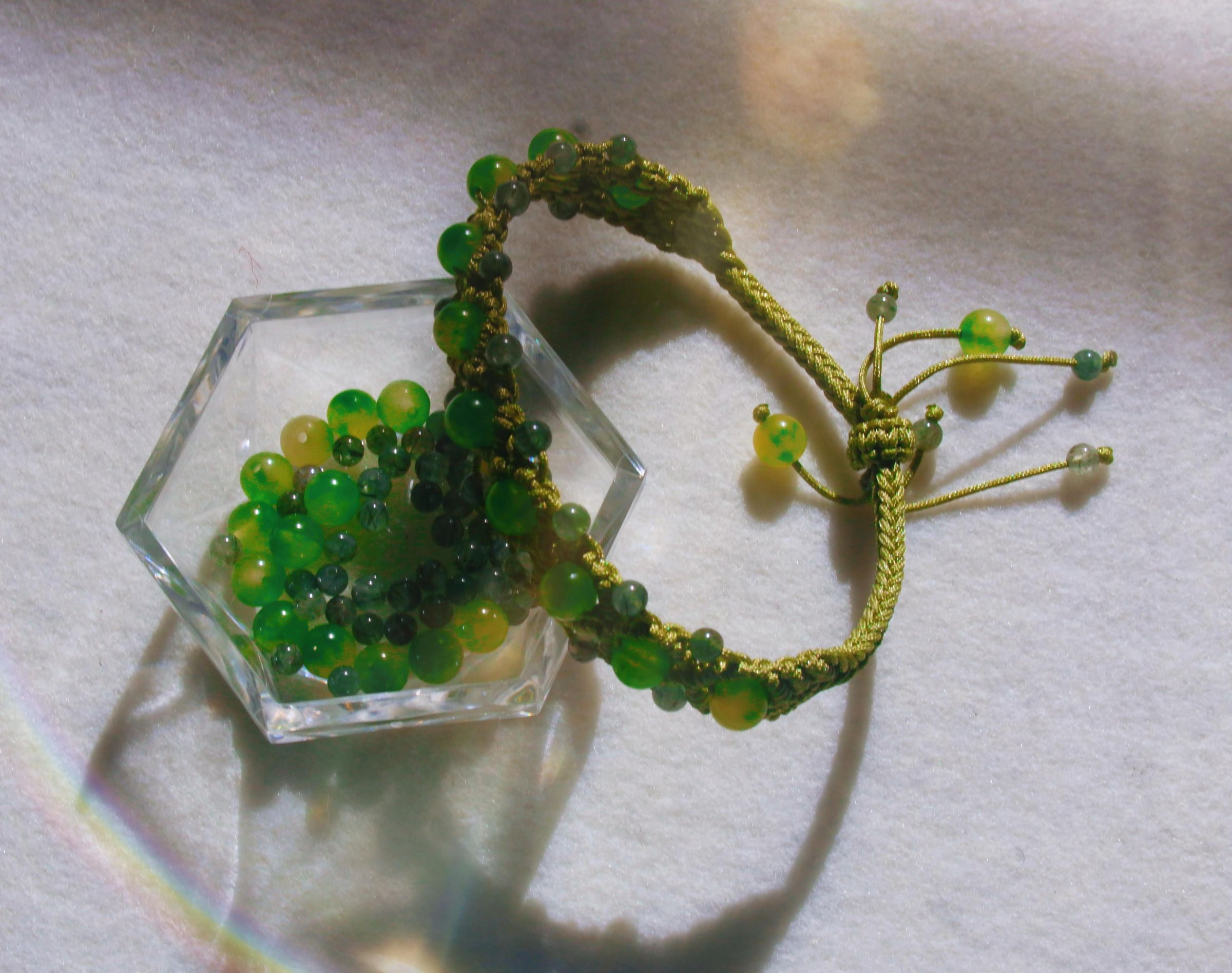 DIY Green Grape Crystal Bracelet