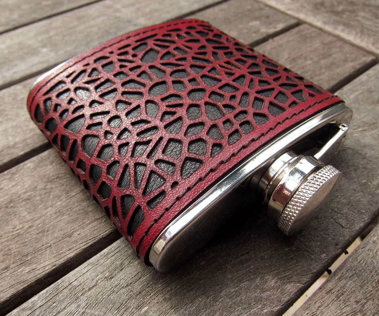 Laser Cut Leather Flask