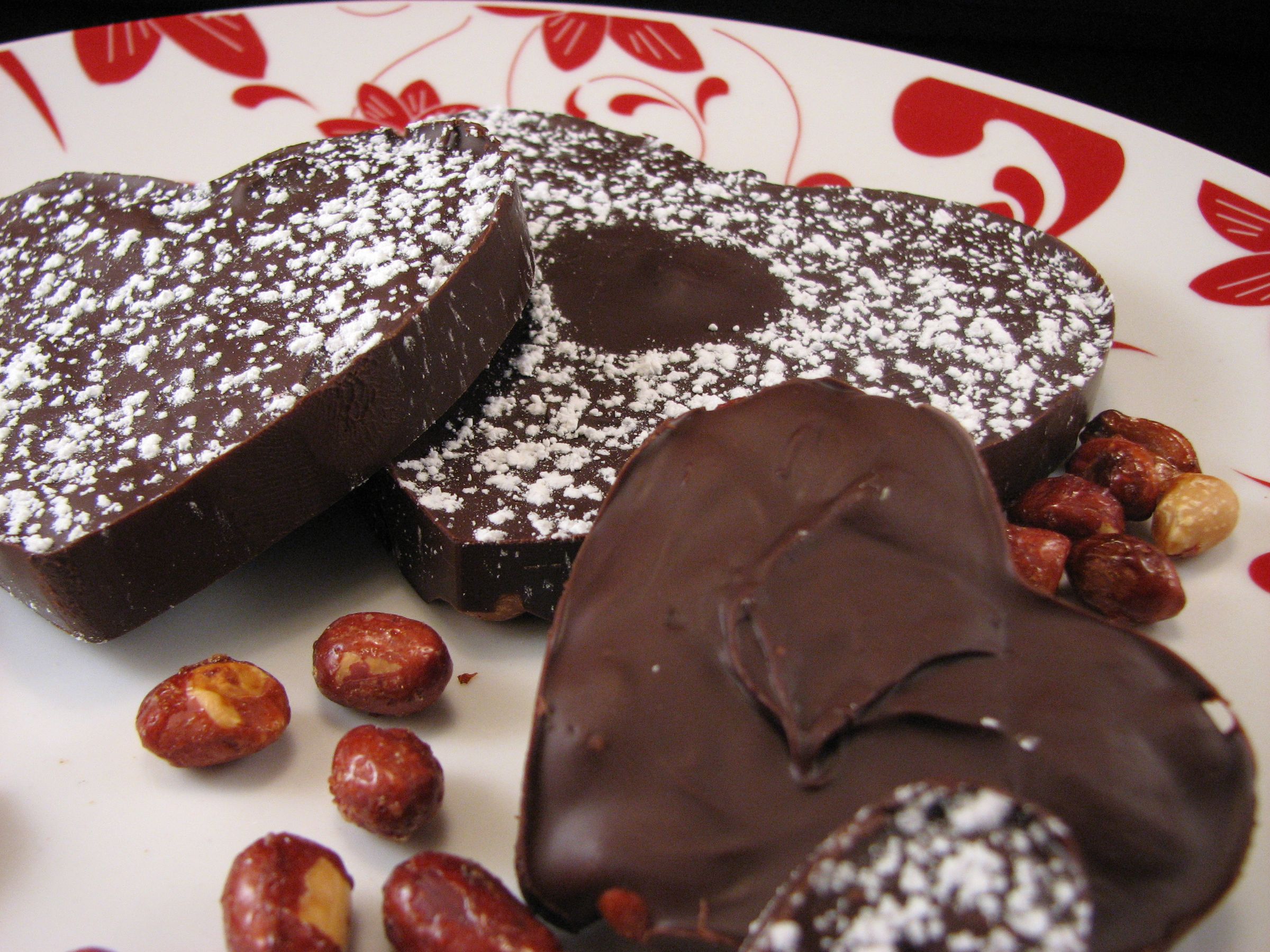Spicy Chocolate Peanut Hearts