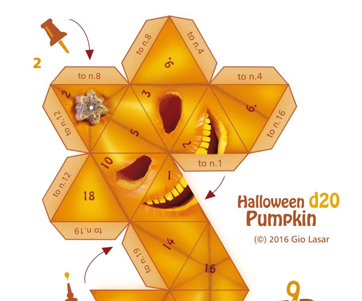 Halloween Pumpkin D20 Dice