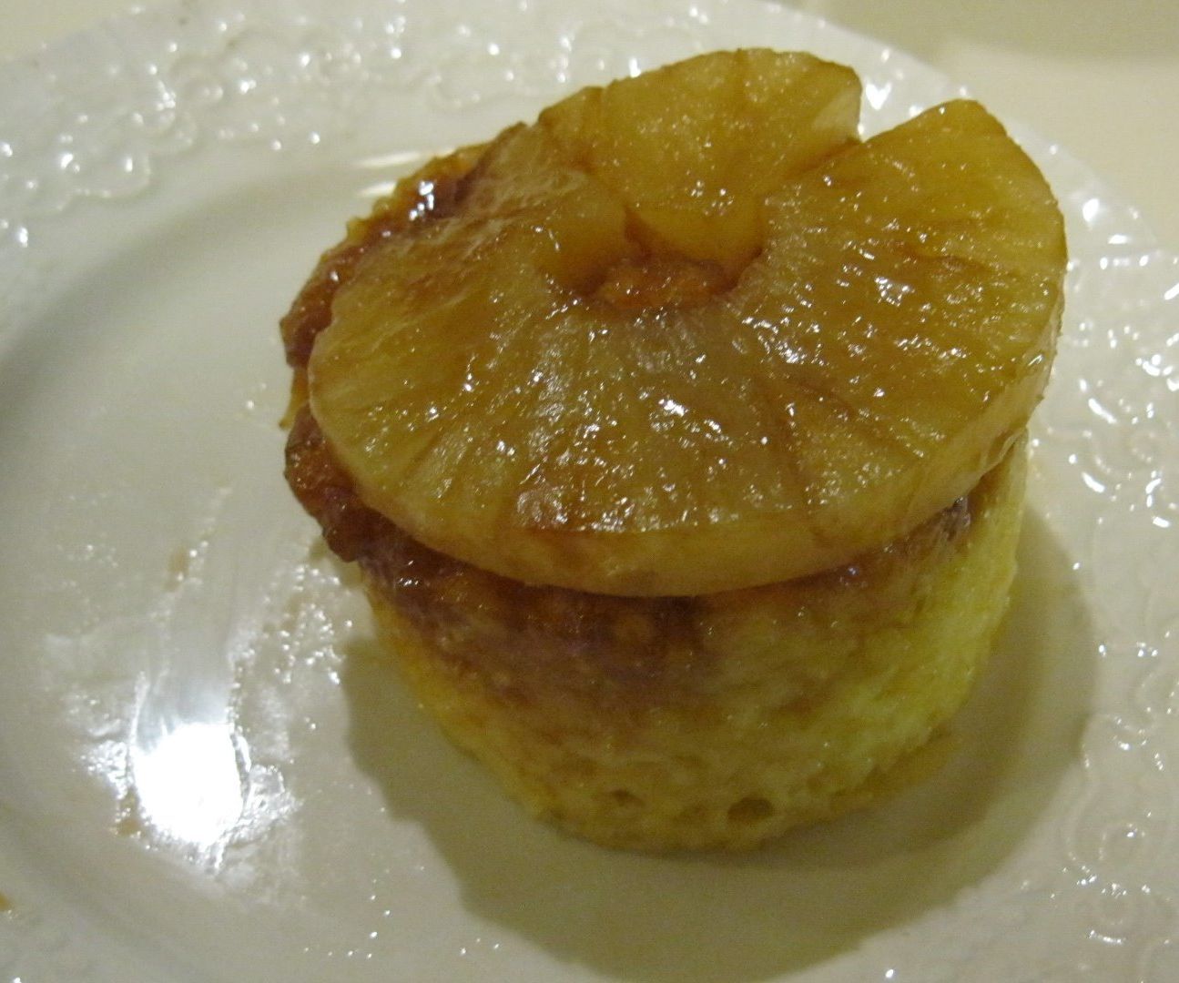 Simple No Egg/Milk Microwave Pineapple Cake